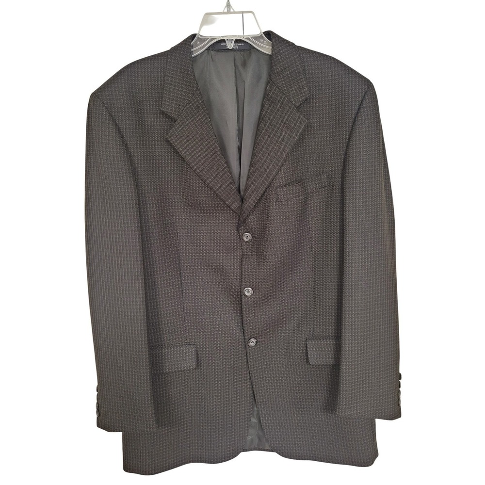 Jones New York Hecht's Mens Brown 100% Wool Blazer Sport Coat Jacket Size 42L‎